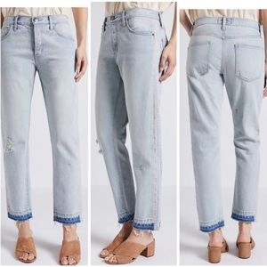 Current Elliott Anthropologie slouchy skinny embroidered jeans